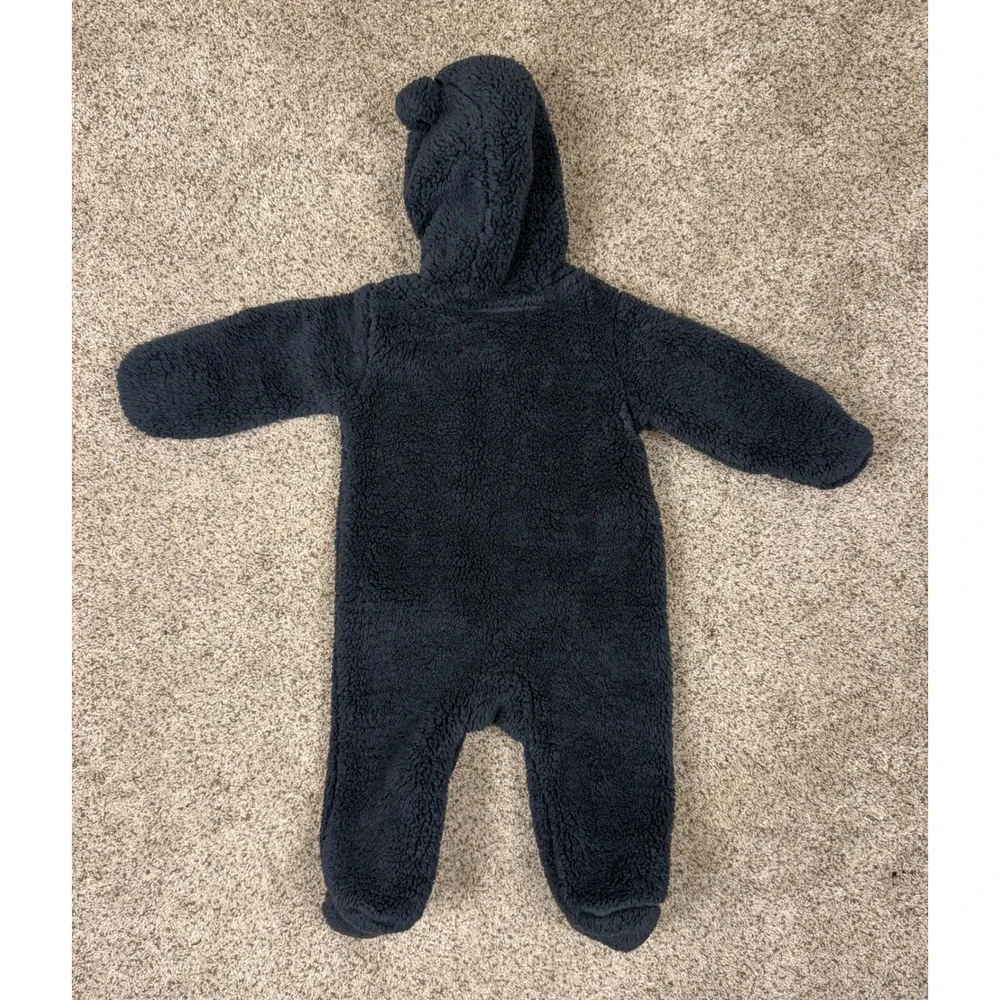 Carters Baby 6M Navy Blue Sherpa Fleece‎ Bear Ear Hooded Winter Suit